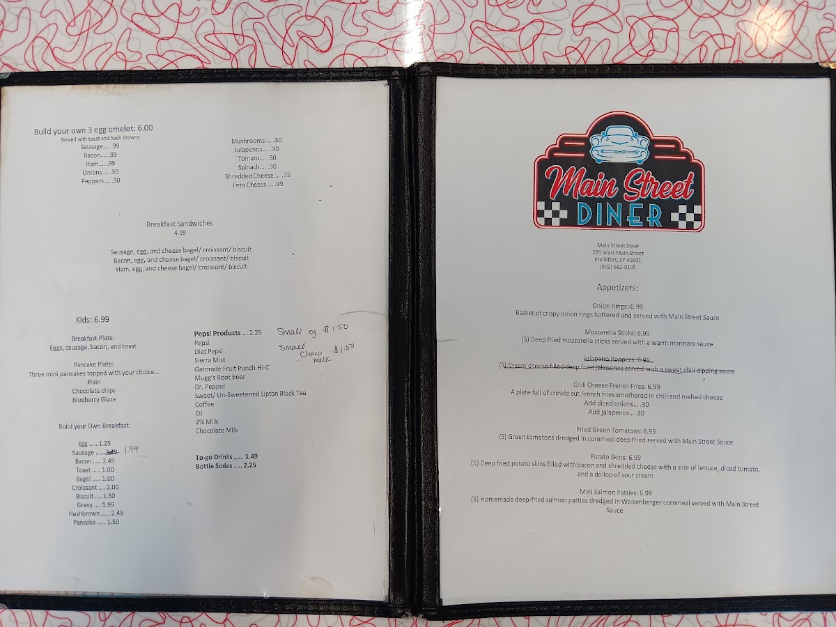 Main Street Diner Menu - Image 1